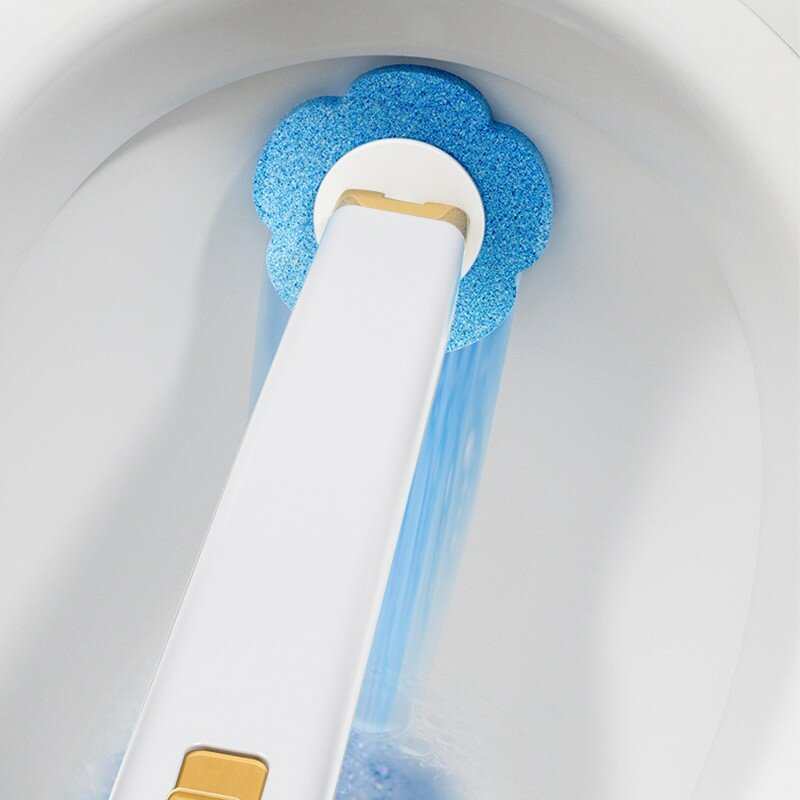 Изображение Туалетный ершик со сменными насадками, белый, 18 насадок в комплекте.