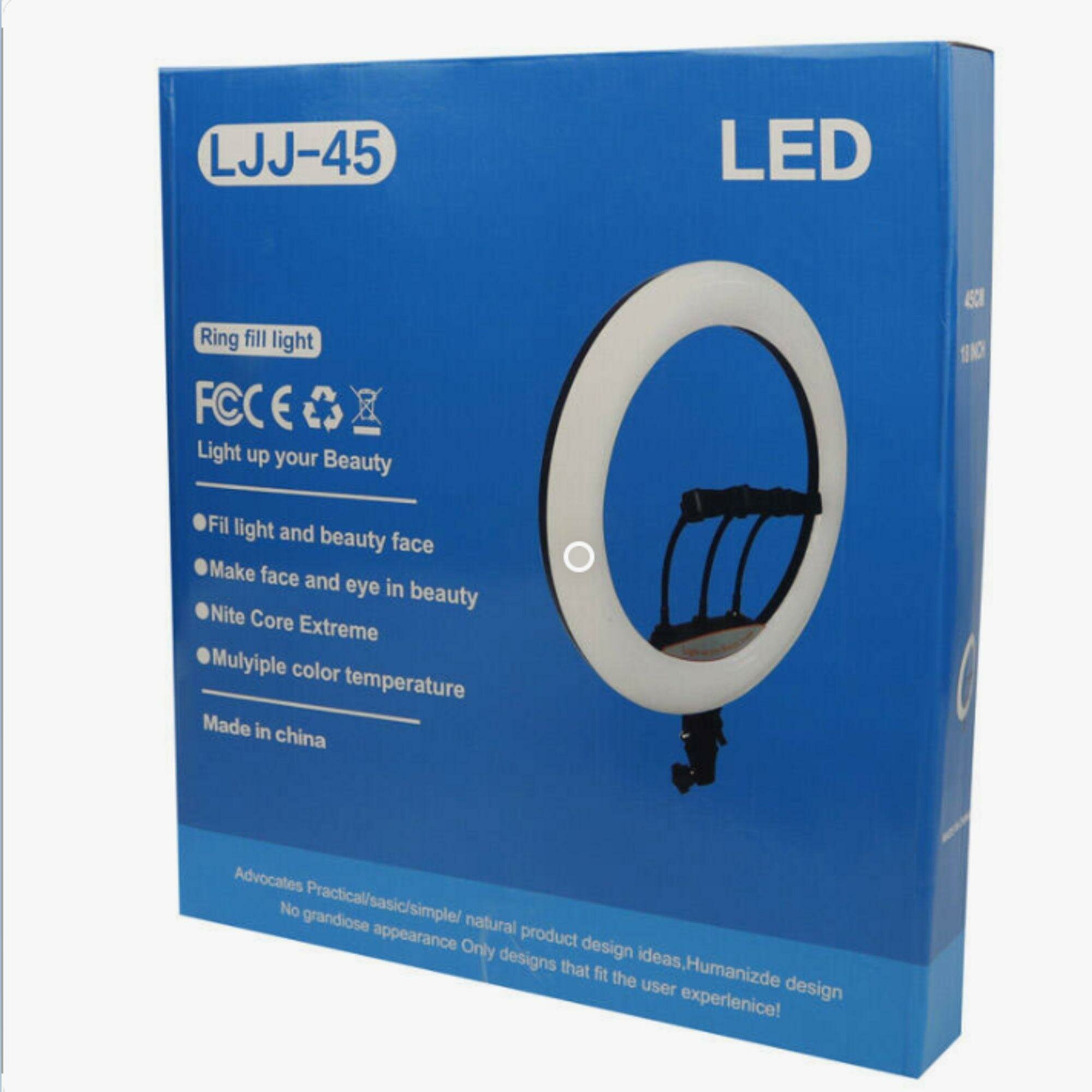 Профессиональная кольцевая лампа LJJ 45, 45 см со штативом 210 см