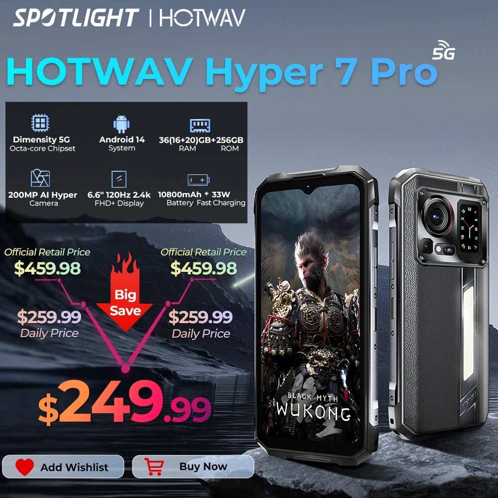 Смартфон Hotwav Hyper 7 Pro, 20/256ГБ, global, 5G Version, Hotwav, Hyper 7 Pro, Смартфон, Красный, 20ГБ, 256ГБ, global — фото 1