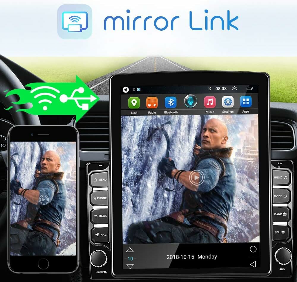 Магнитола автомобильная в стиле Tesla с Android . Размер экрана-9.7/1Din/Память-4+64Gb/Голосовое управление/Кулер — фото 1