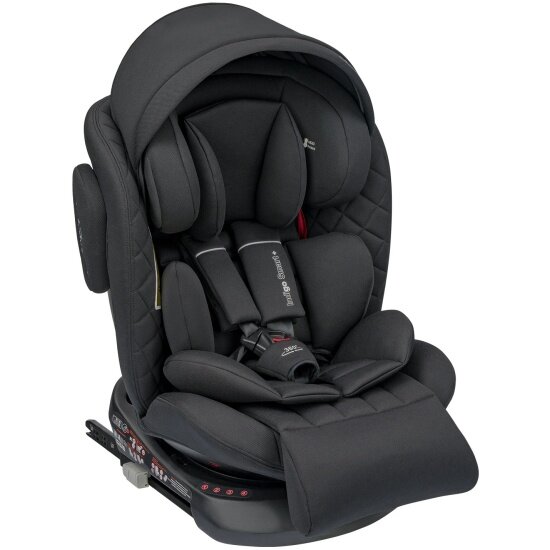 Автокресло Indigo SMART+ ISOFIX капюшон подножка группа 0+1+2+3 0-36 кг черный