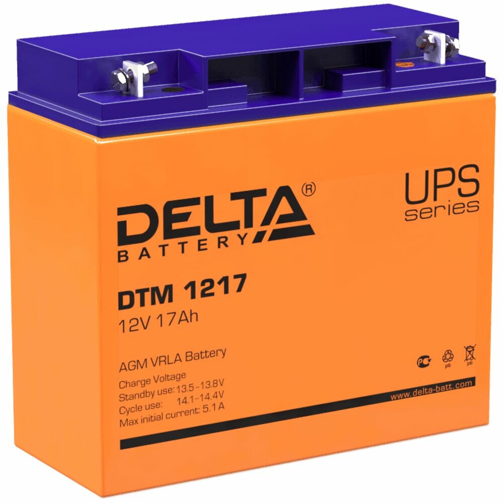 Батарея Delta DTM 1217, 12V 17Ah (Battary replacement APC rbc7, rbc55, rbc11 181мм/77мм/167мм)