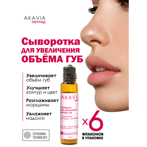 АКАВИЯ PEPTIDE Сыворотка Для увеличения объема губ с комплексом пептидов и коллагеном