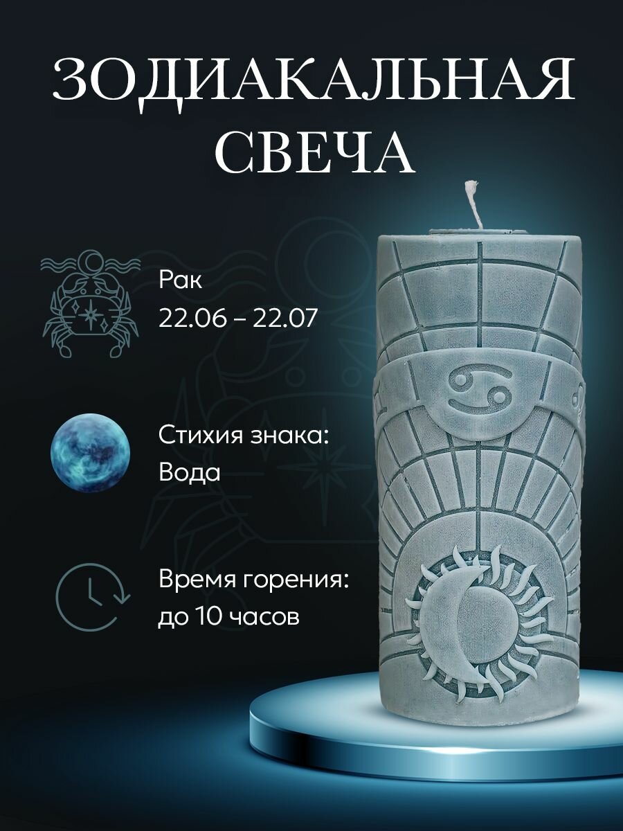 Свеча зодиакальная "Рак" стихия воды