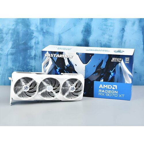 Топовейшая видеокарта RX9070XT 16GB VASTARMOR СуперСплав ЧЕРНАЯ сильный разгон лучшее охлаждение 99746₽
