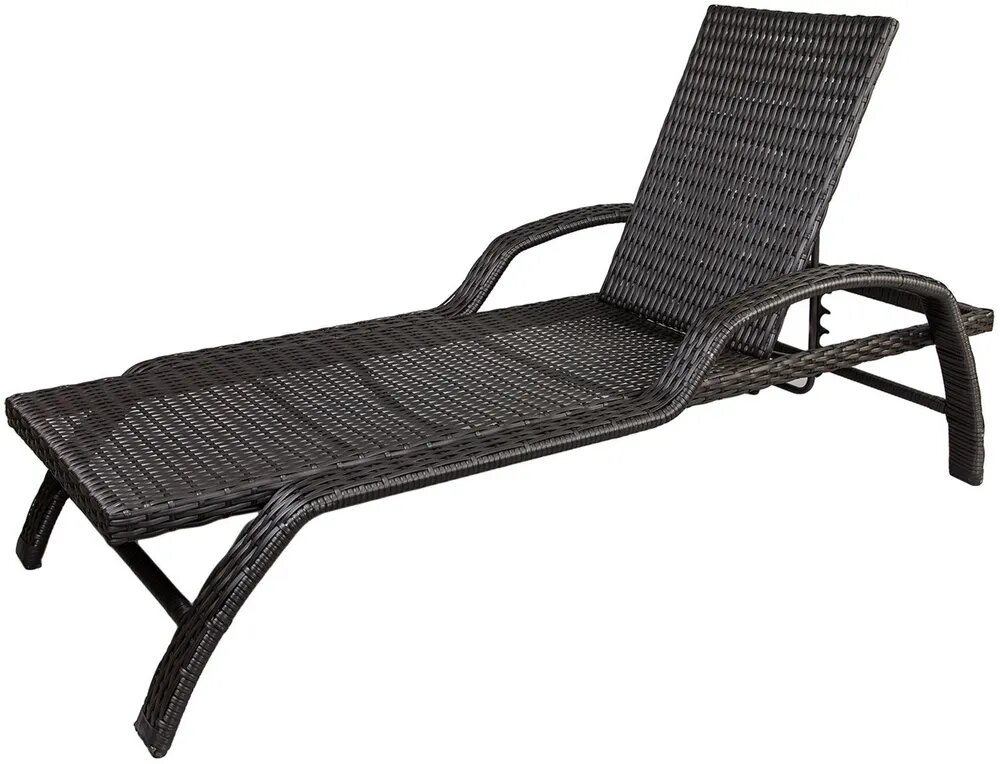 Садовый шезлонг GreenGard из искусственного ротанга 196х120х95 см коричневый