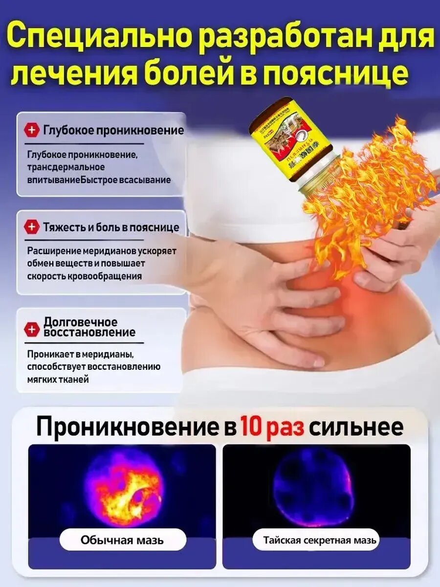 Изображение Обезболивающая мазь для спины и поясницы，55 г