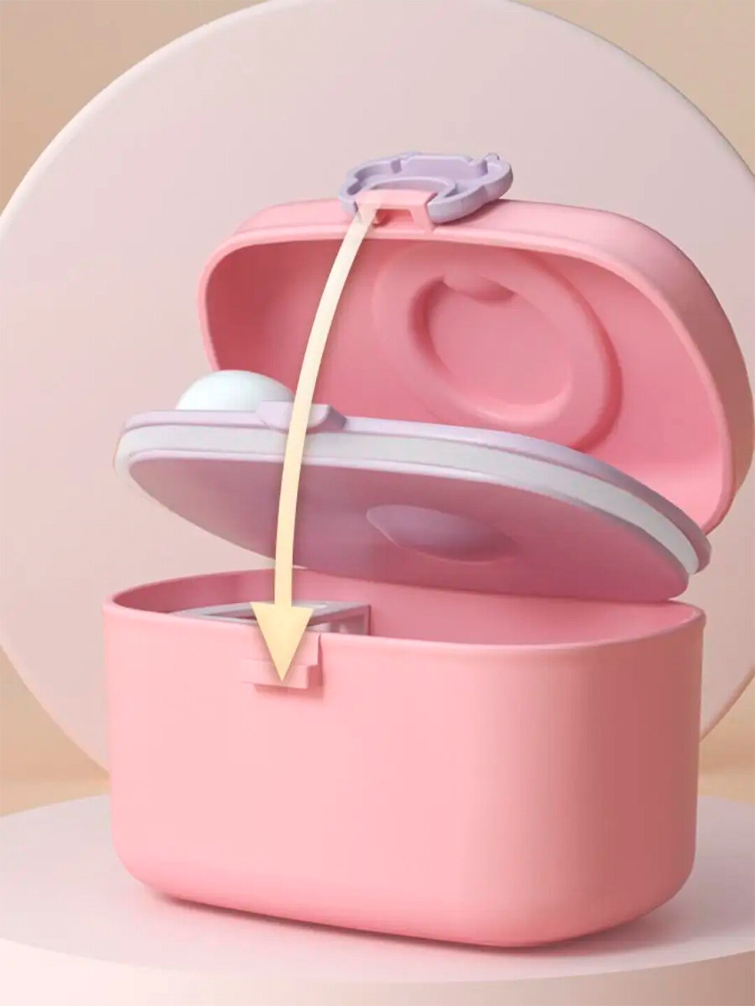 Контейнер для хранения детского питания 380 мл, цвет розовый — фото 1