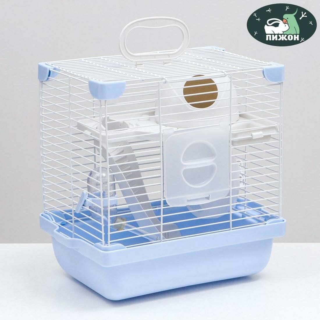 Клетка для грызунов укомплектованная 27 х 19 х 28 см голубая