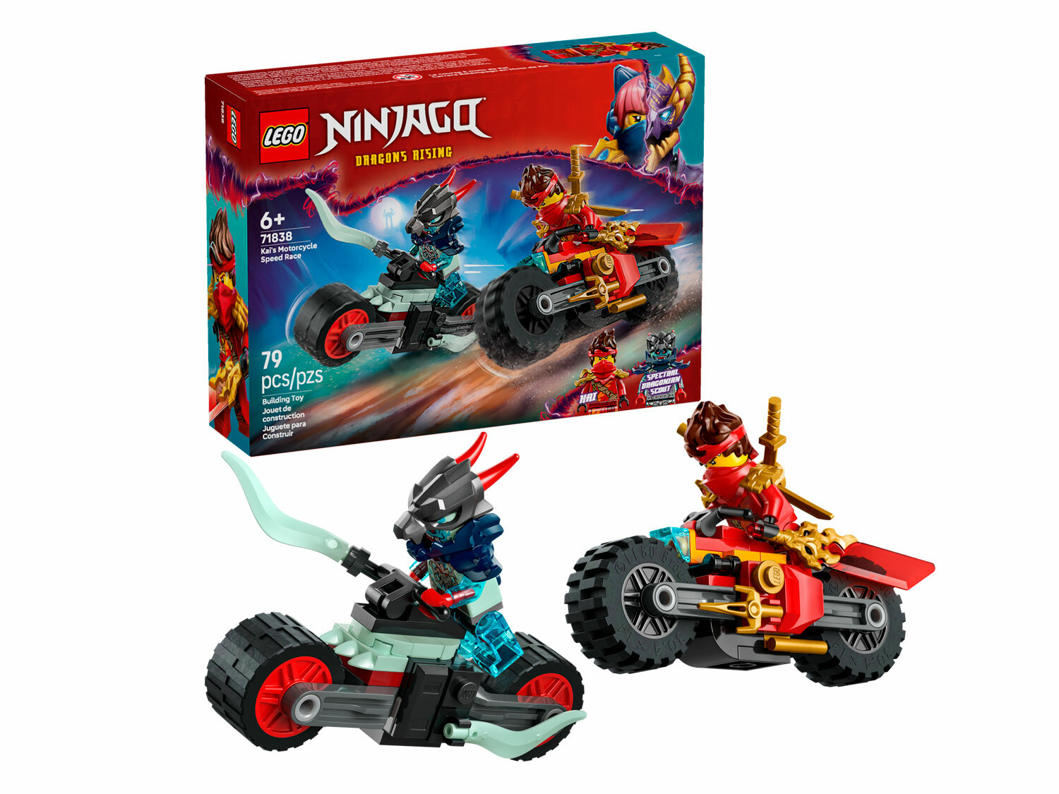 Конструктор LEGO Ninjago Гонка Кая на скоростном мотоцикле 71838, 79 дет.