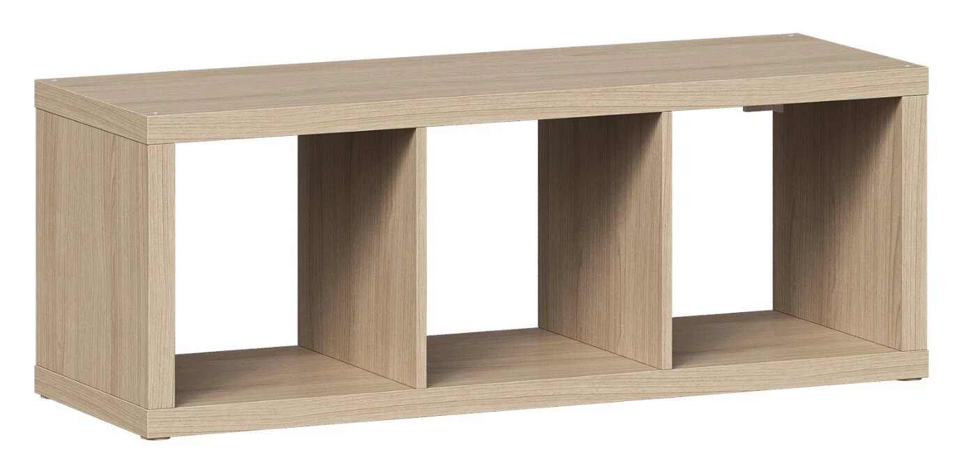 Каллакс / фора Стеллаж шведский стандарт 3 с тремя открытыми ячейками тамбурат дуб беленый