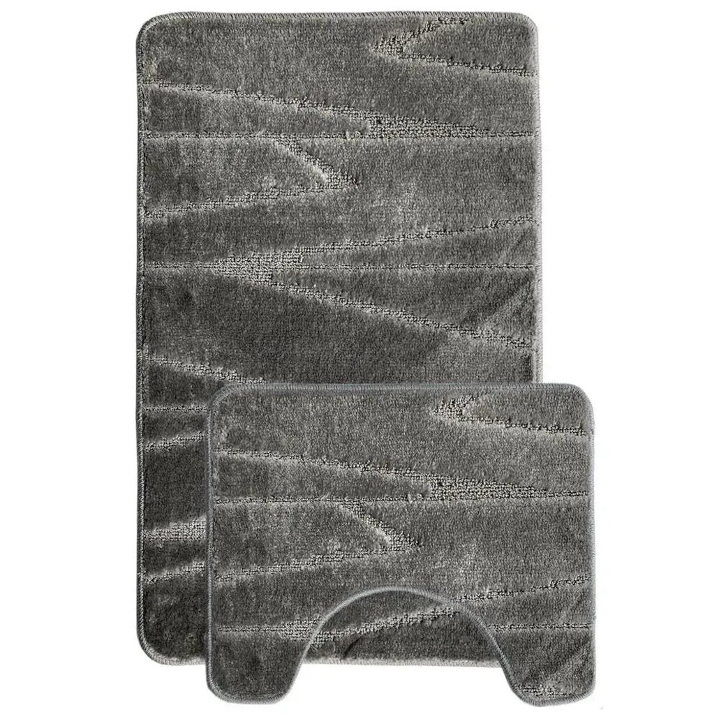 Коврик для ванной  L CADESI LEMIS   комплект 2 шт  полипропилен  латексная основа  50 см  серый