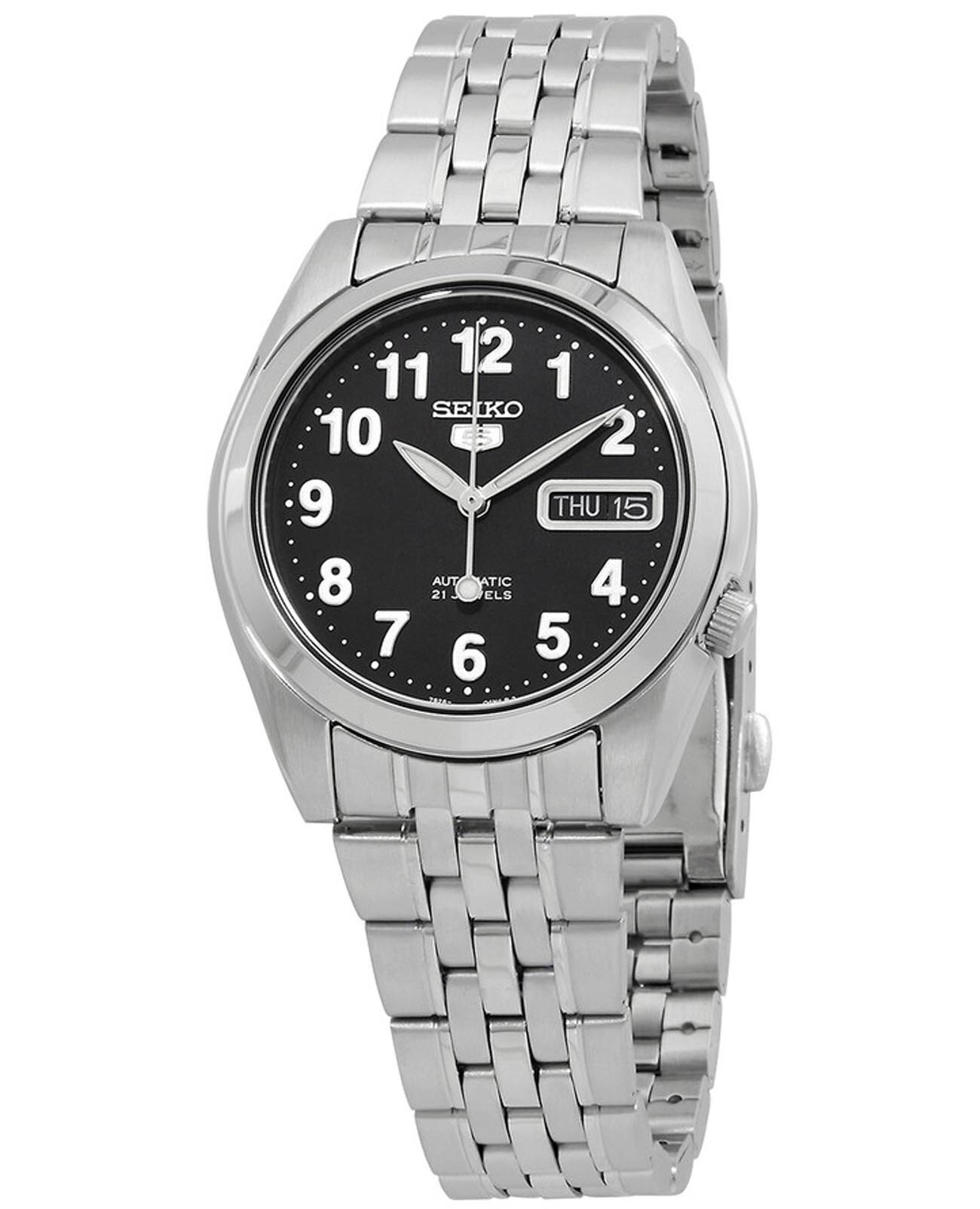Наручные часы SEIKO SEIKO 5, черный/стальной
