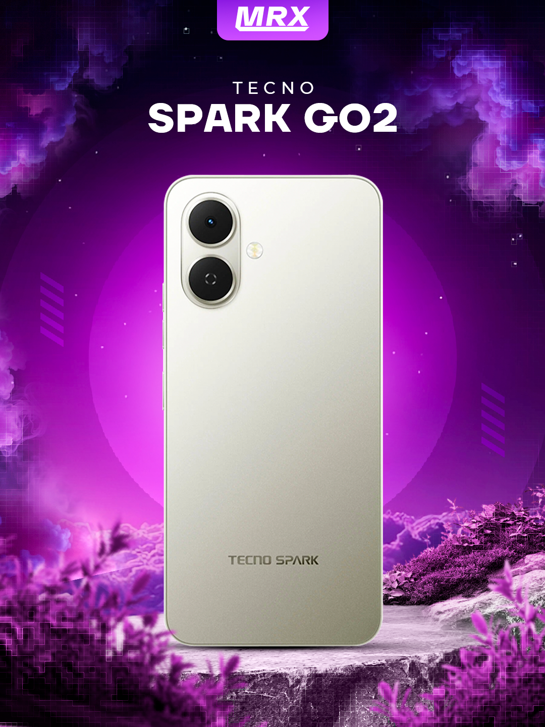 Смартфон Tecno Spark Go 2, 6.67" 120 Гц, 3/64ГБ, 5000 мА/ч, 2 SIM, серый