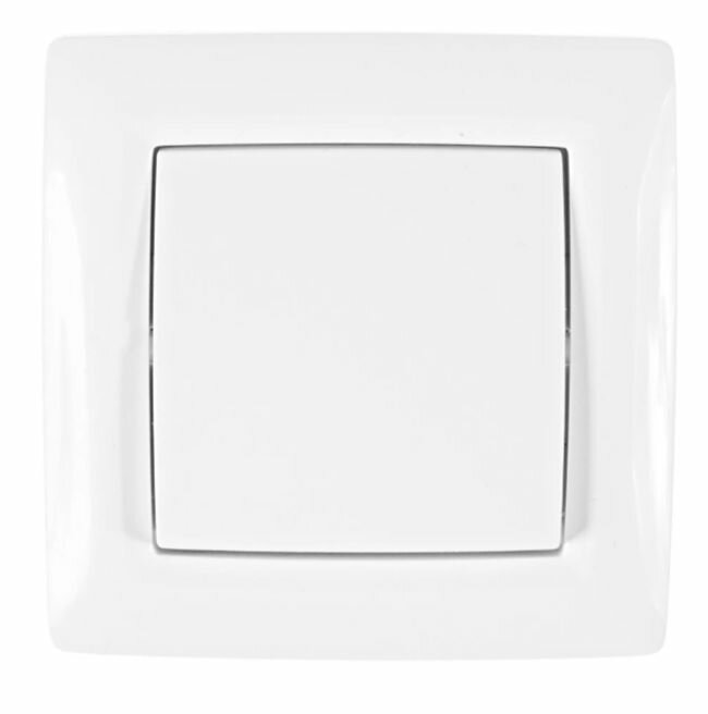 Выключатель встраиваемый 1 клавиша  цвет белый