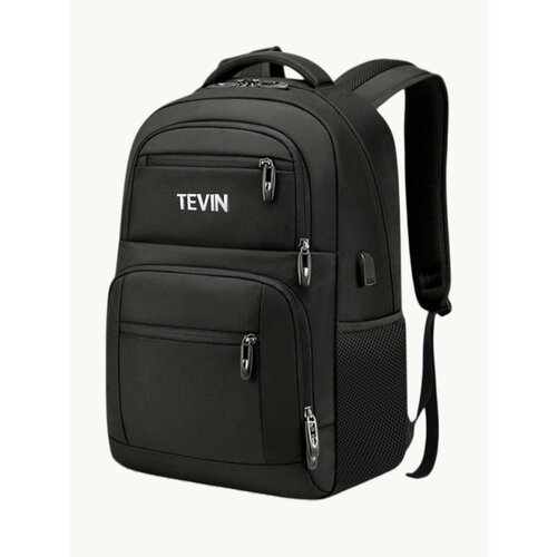 Рюкзак мужской женский черный спортивный, повседневный TEVIN 24л