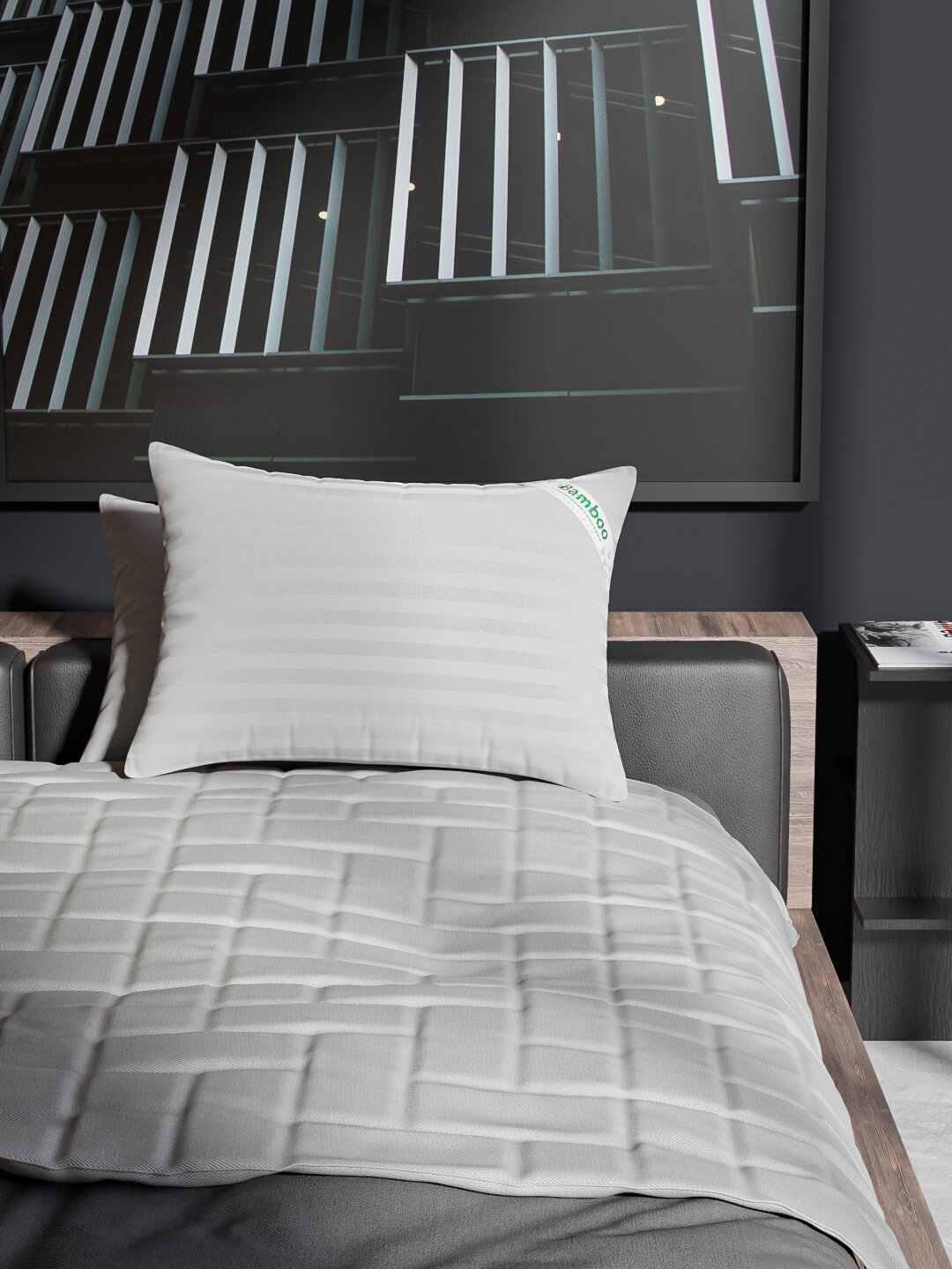 Подушка Eko Bambuk Xalafiber, 50 x 70, бамбуковая, для сидения, средняя поддержка