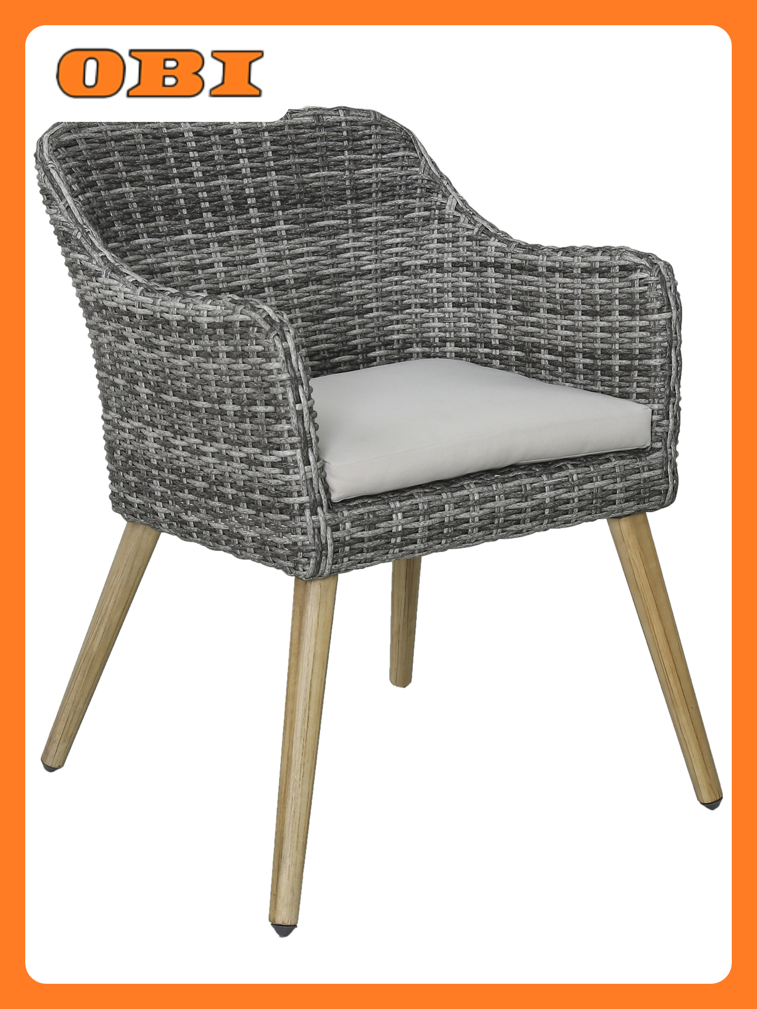 Кресло садовое металл/текстиль акация 59х63х80 см серая максимальная нагрузка 150кг