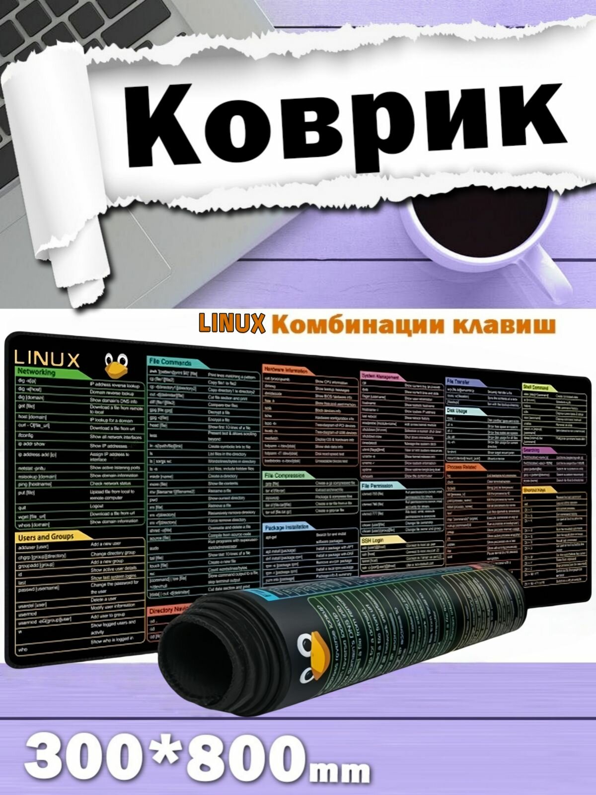 Коврик для мыши, коврик для стола программирования на LINUX