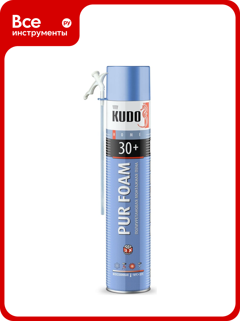 Пена полиуретановая монтажная KUDO бытовая всесезонная HOME 30+ + KUPH10U30+