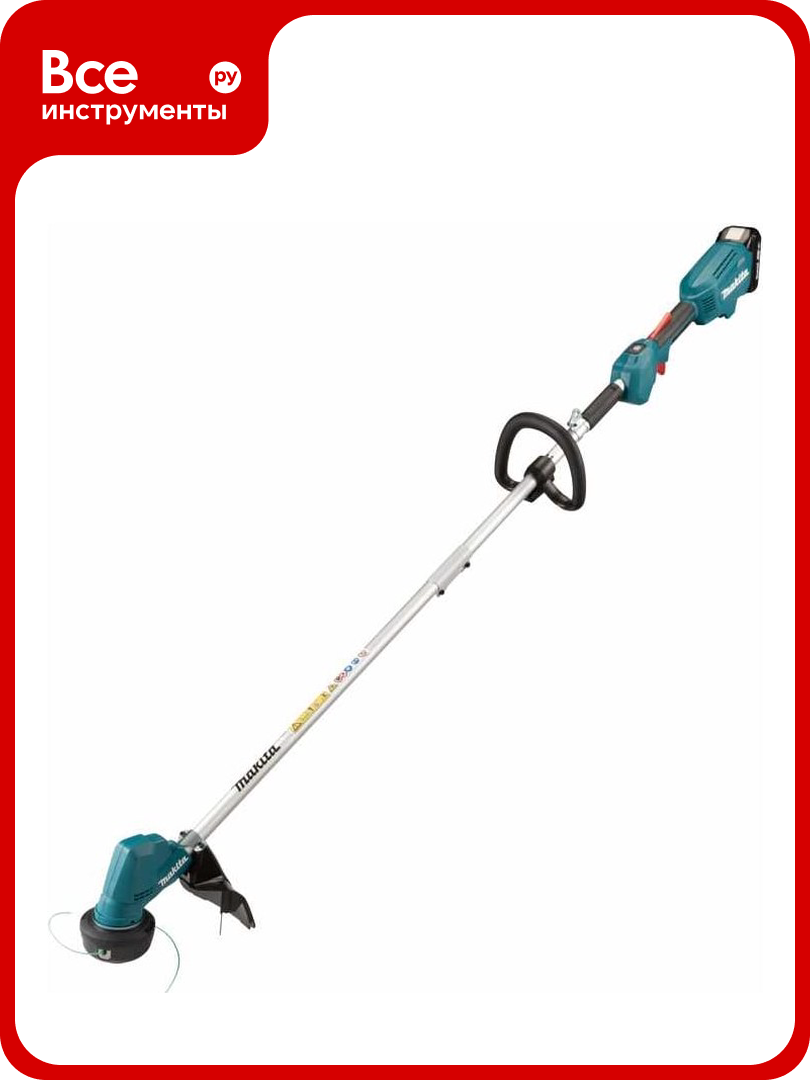 Триммер аккумуляторный Makita LXT BL 18 В, 460 Вт, D-рукоятка, d-30 см, M10xLH, разборвал (BL1830B DC18RC) DUR192LRF