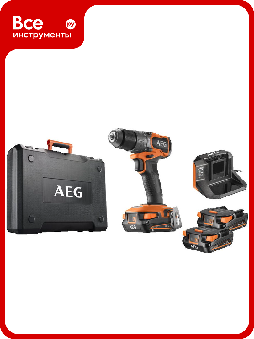 Ударная дрель-шуруповерт AEG 18В BSB18SBL2-202C 4935480058