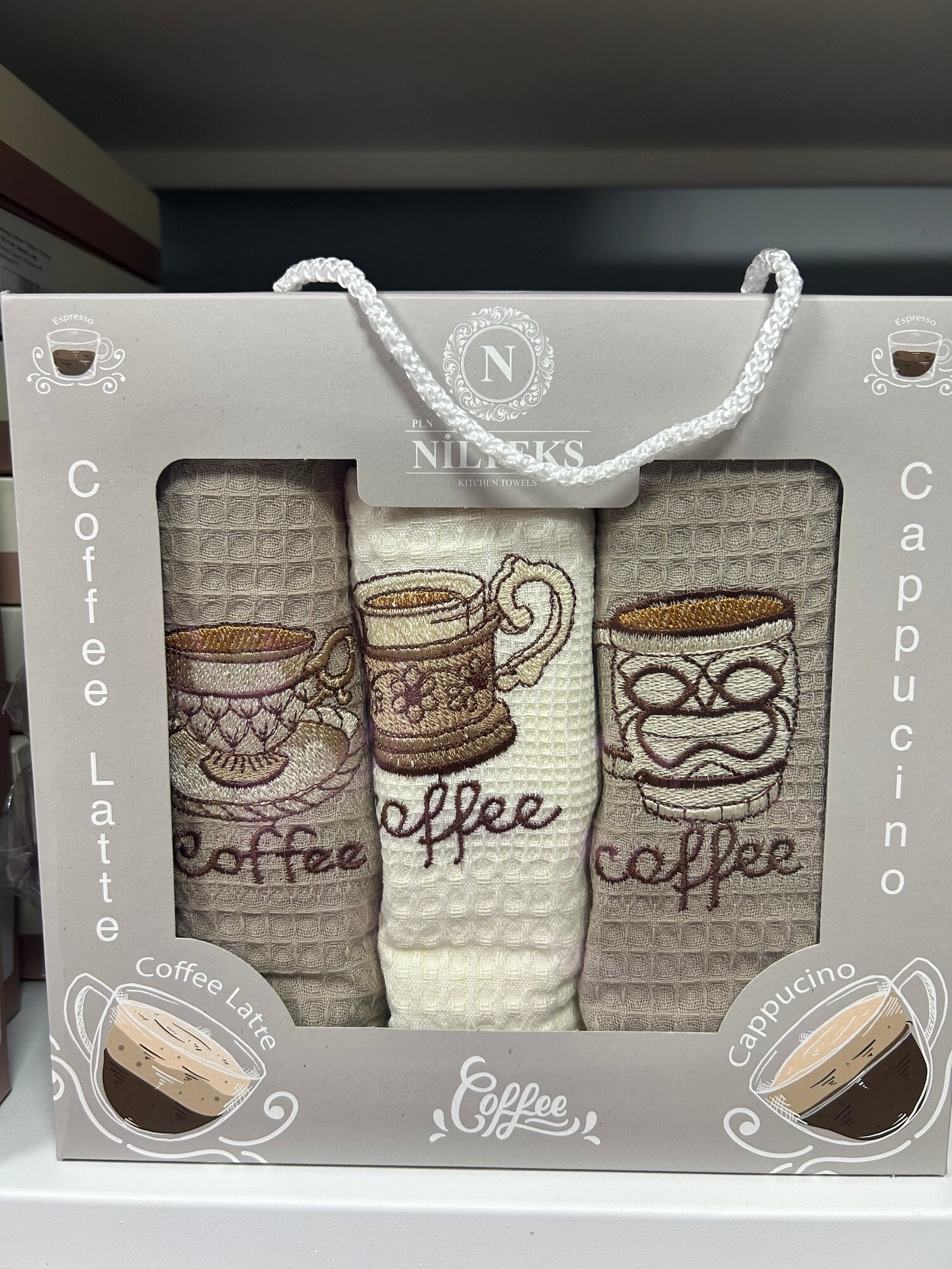 Набор Кухонных Полотенец NILTEXS из 3 - х штук. Турция. Размер 40 х 60. Вафельное. Хлопок 100 %. Подарочная упаковка.