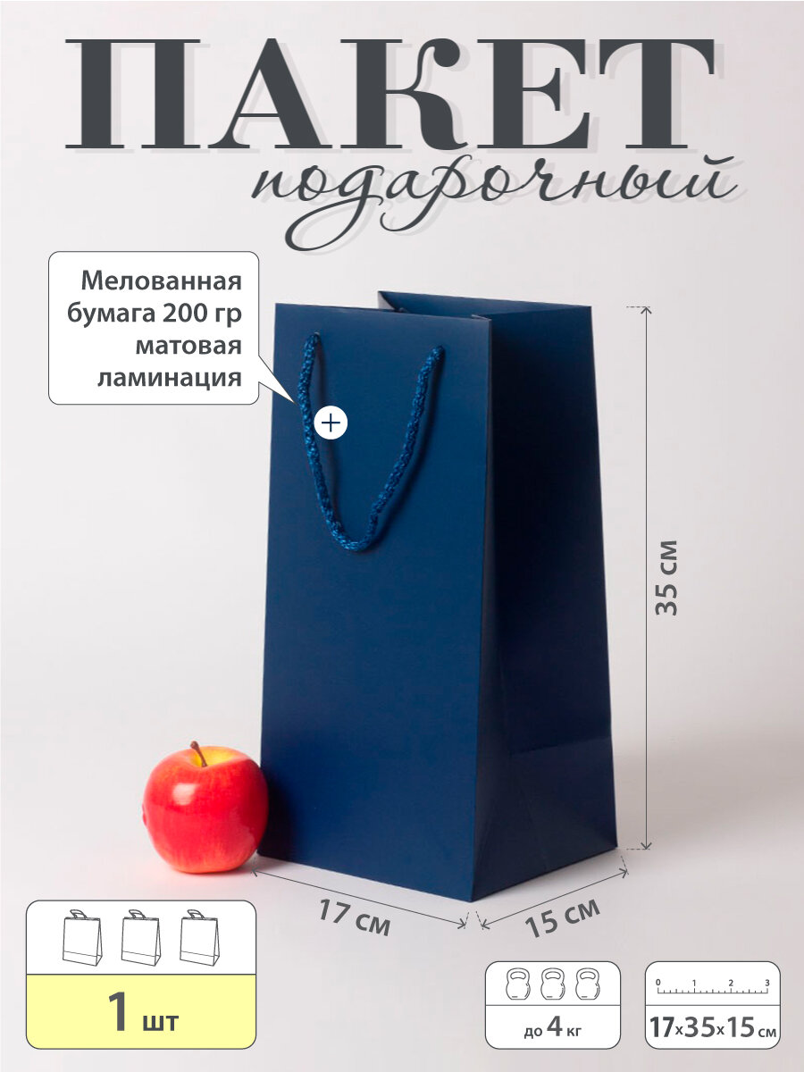 Пакет подарочный "Премиум" 17x35x15