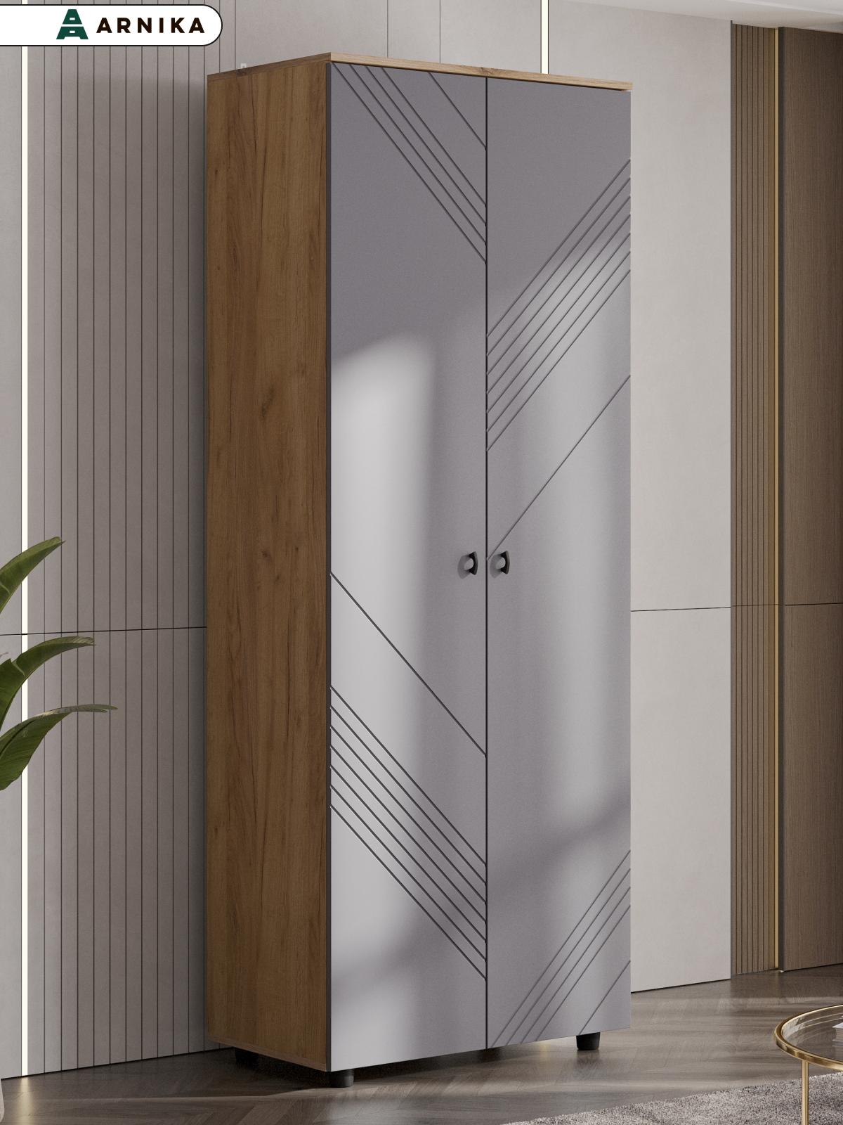 ARNIKA Шкаф для одежды Байкал 80х46.4х210.6 см дуб золотой графит