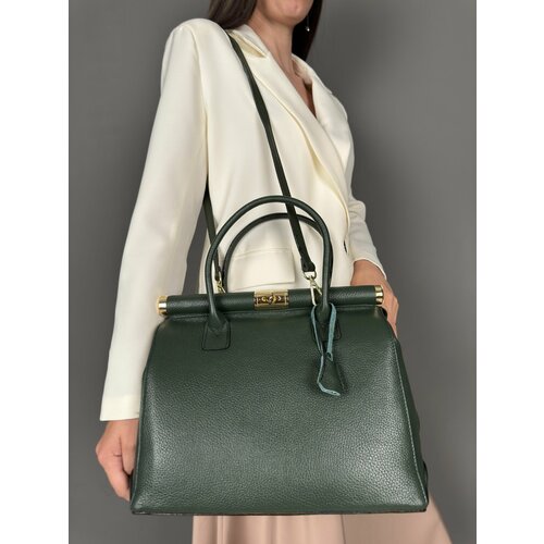 Сумка саквояж Sefaro, фактура зернистая, голубой