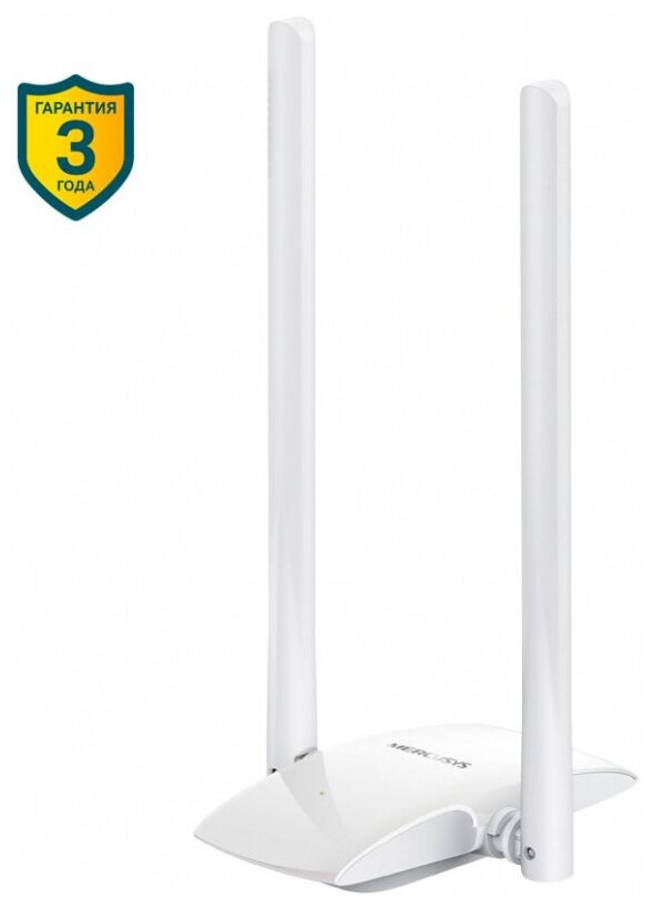 Адаптер Wi-Fi Mercusys MW300UH MW, USB, 2.4GHz, 300 Мбит/с, поддержка Windows