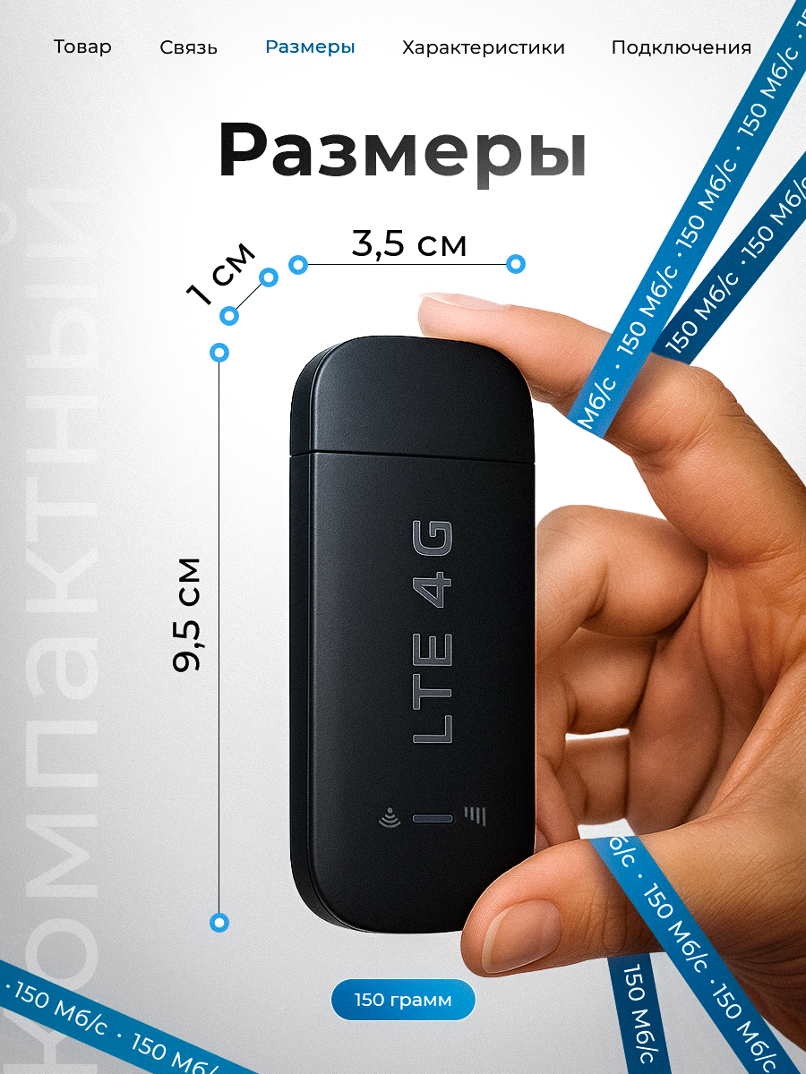 USB Модем 4G WiFi роутер для ноутбука, модем от сим карты Lte