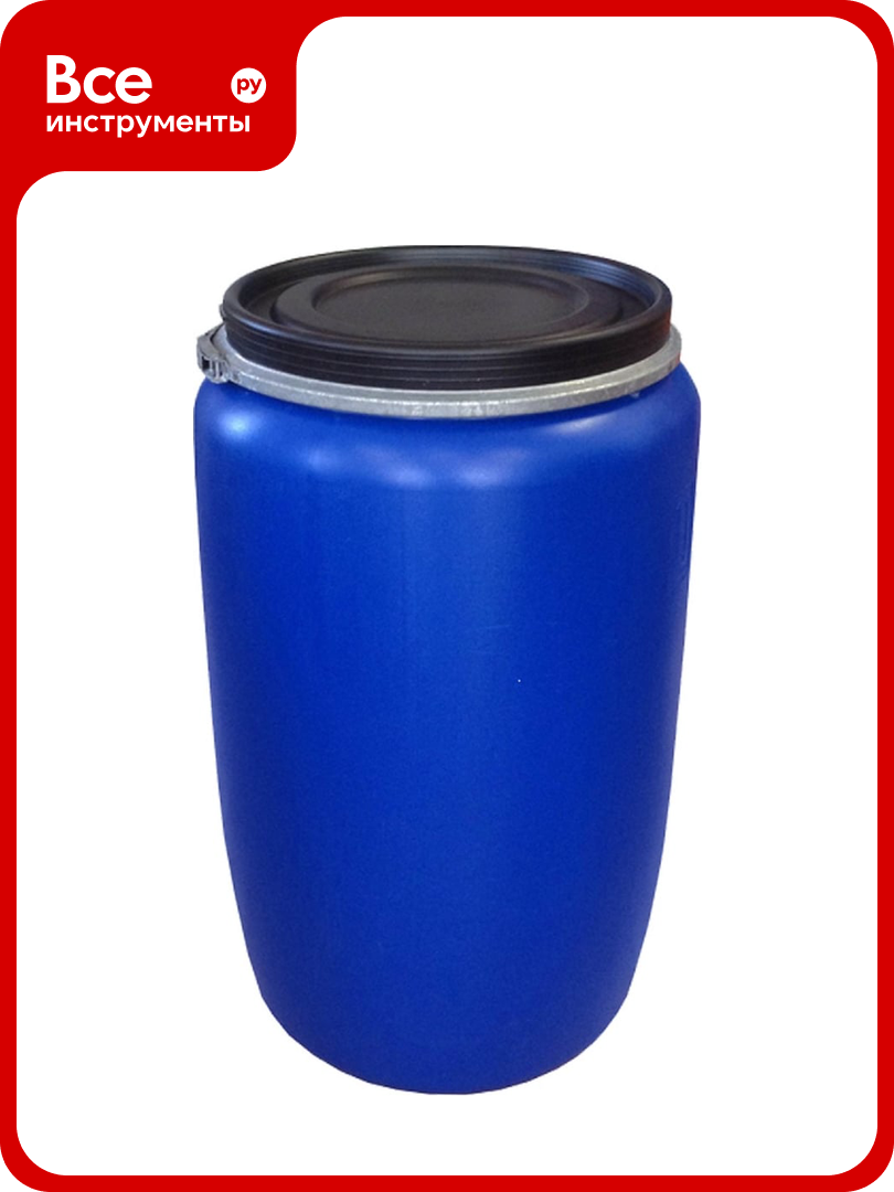 Бочка Тара. ру п/э 127 л, с крышкой на обруче, синяя 06077