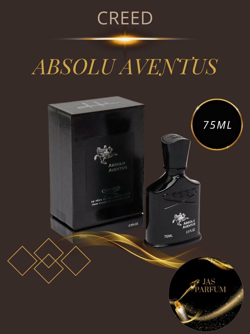 Духи Creed Aventus MALE OFFENSE, мужские, цитрусовые, флакон 75мл