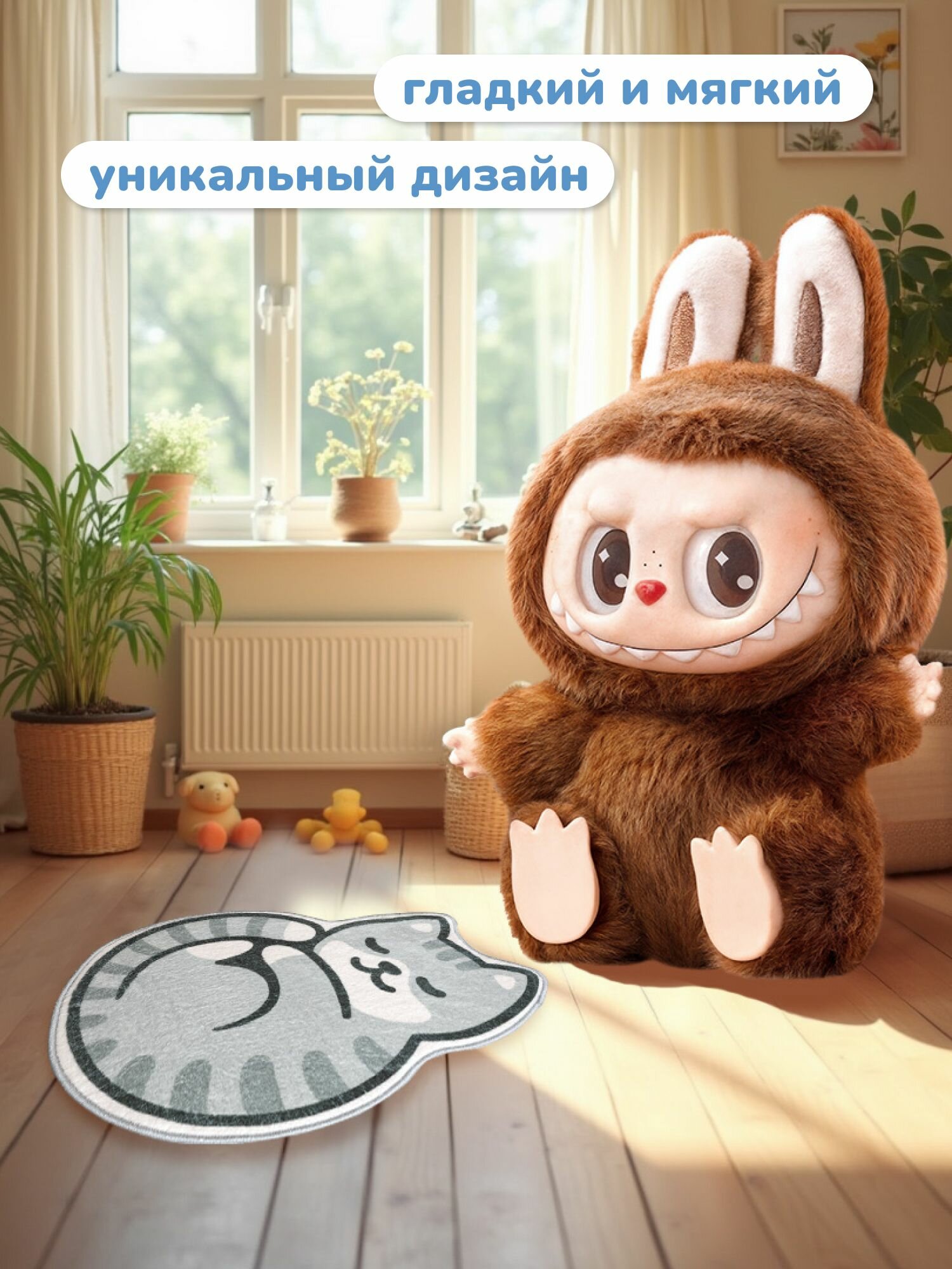 Коврик комнатный для ванной и дома в прихожую Кот кошка — фото 1