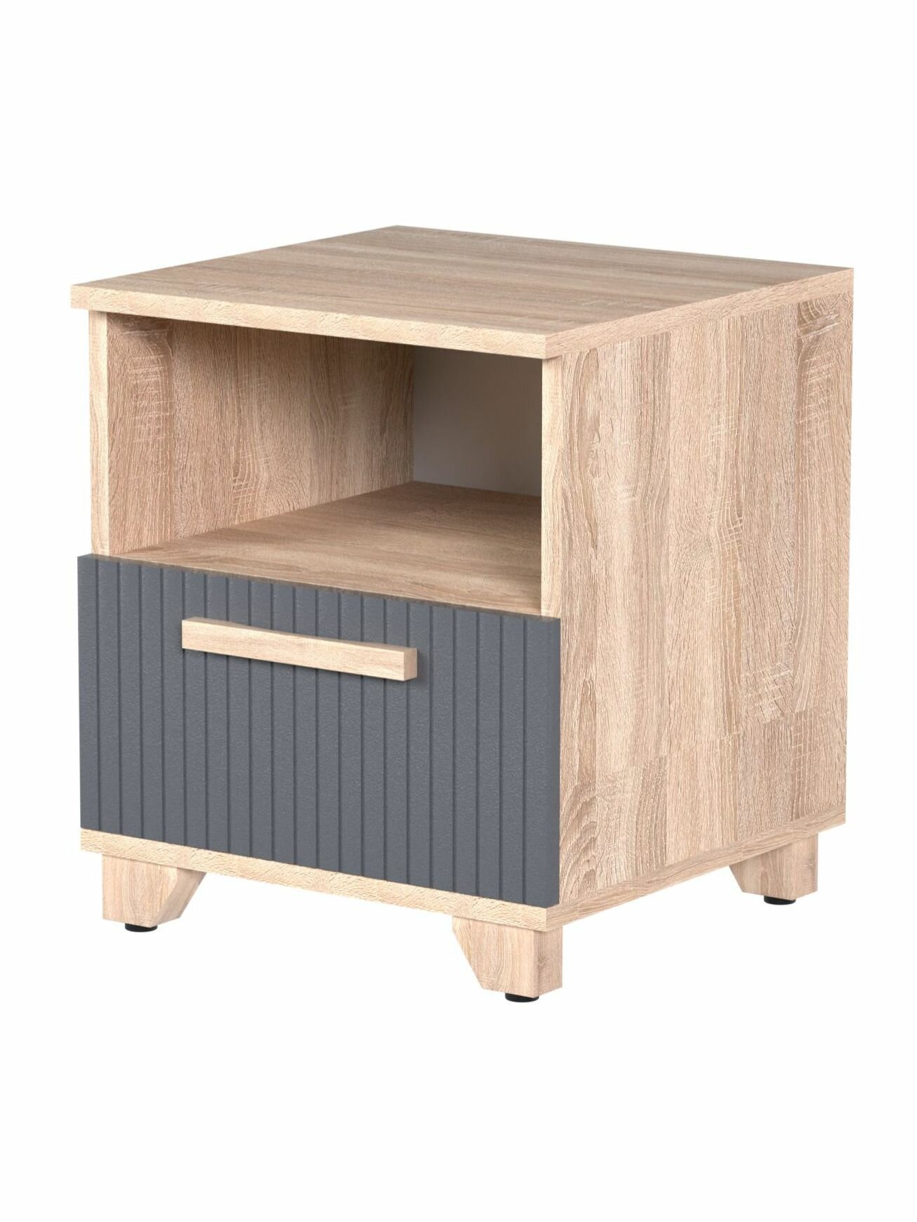Тумба прикроватная Копенгаген с ящиком Дуб Сонома / Серый графит (12 Стульев)