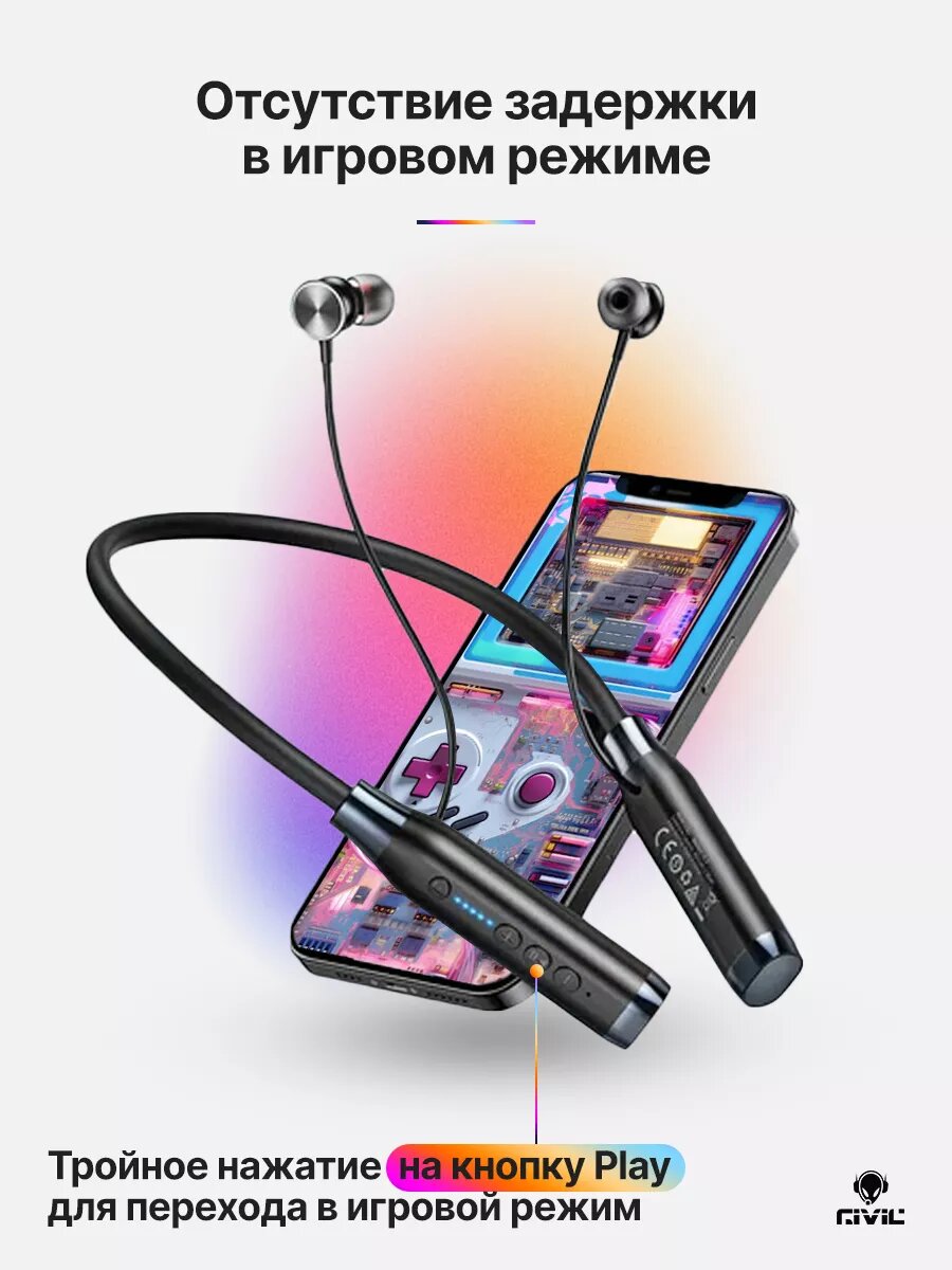 Беспроводные наушники Dressphone DP07, для смартфона и ПК, с микрофоном, 210 ч работы — фото 1