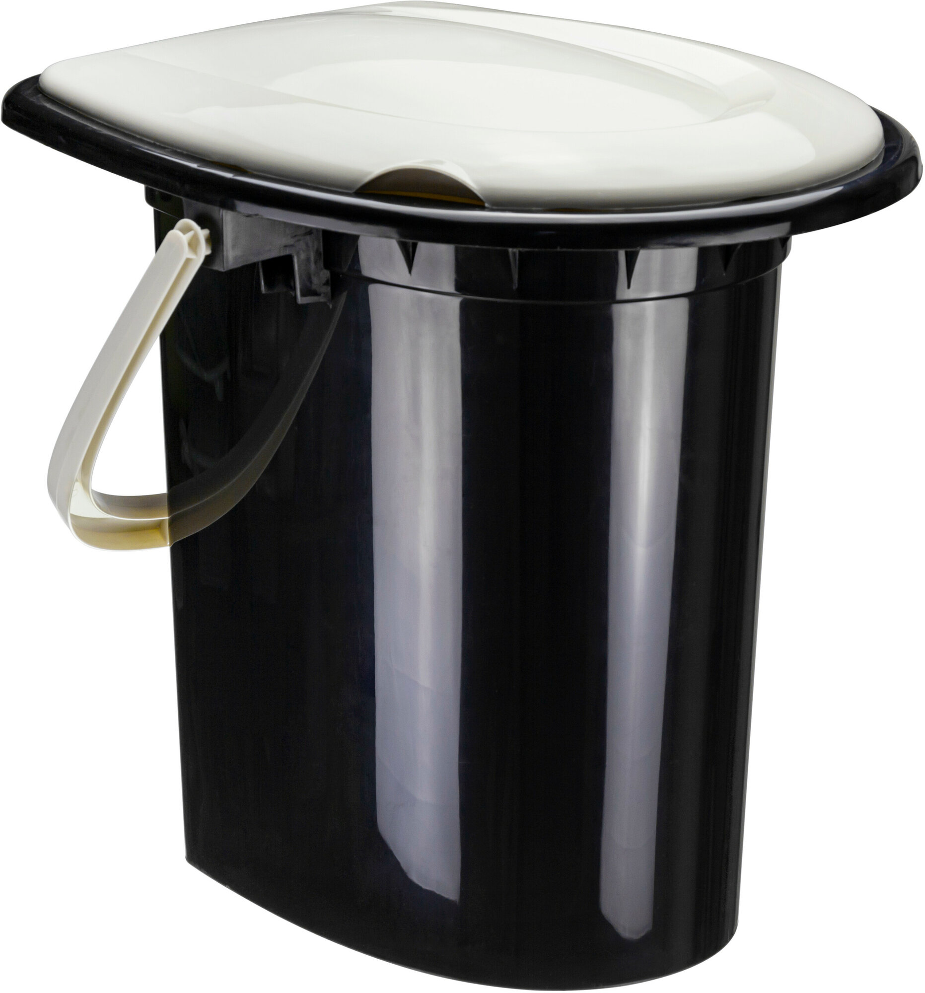 Ведро туалетное М-Пластика IDEA М2459, белый ротанг, 16 литров, с крышкой