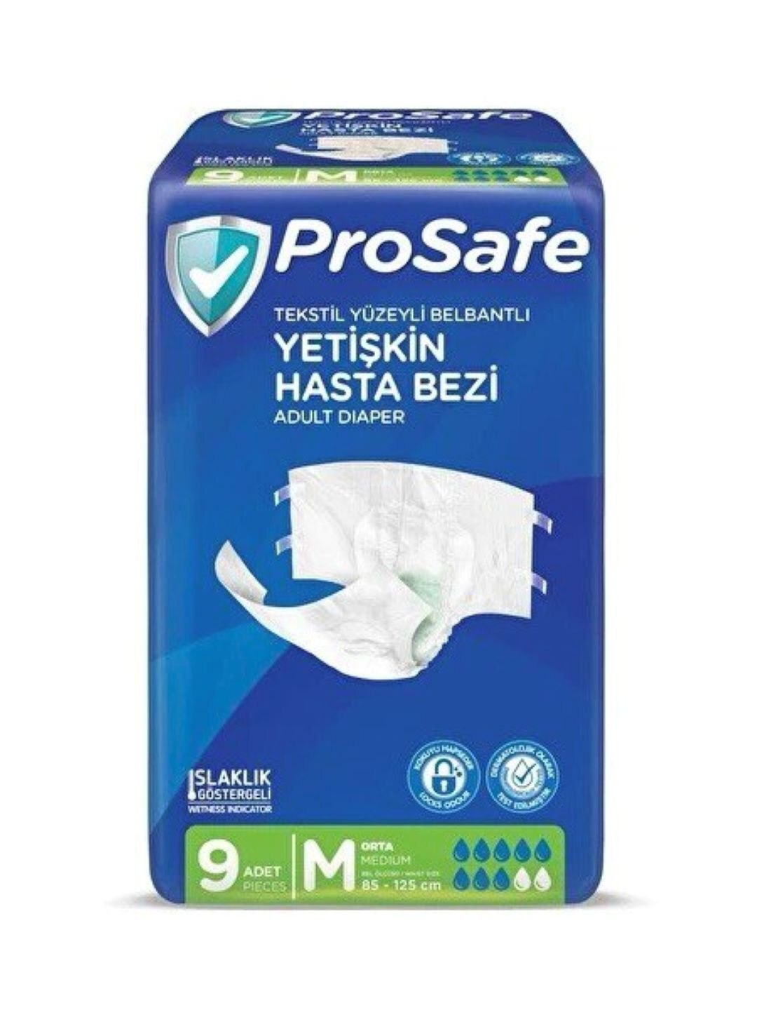 Подгузники Prosafe Active M, впитываемость 2000мл, поясные, гипоаллергенные, 9 шт — фото 1