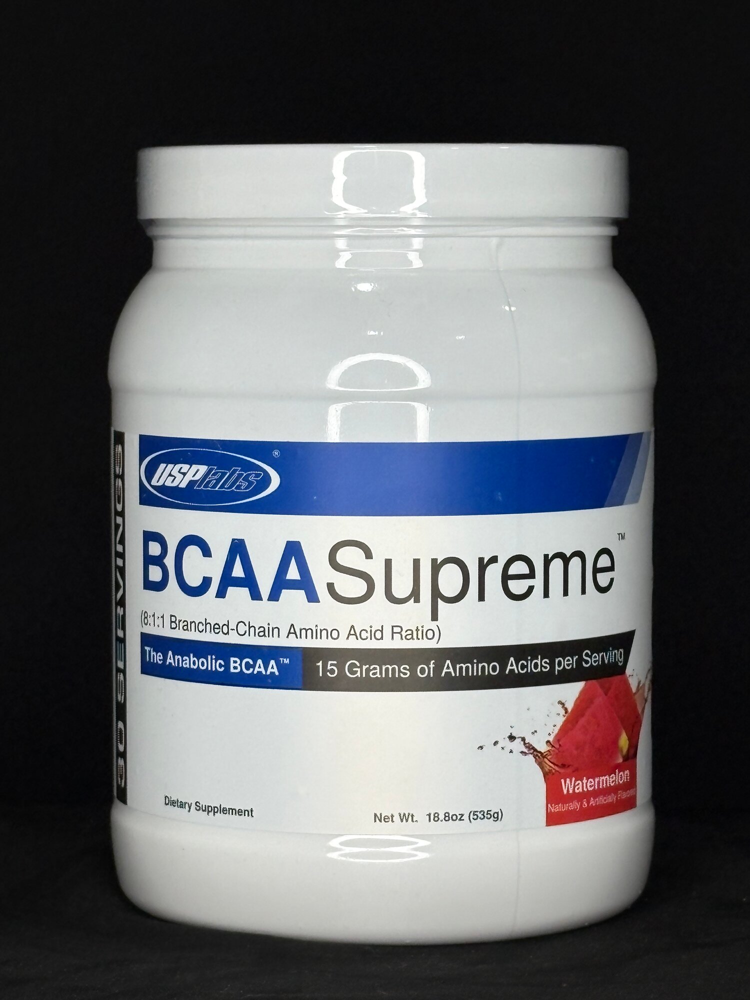 BCAA USP Labs Supreme, 665 г, арбузный вкус, 30 порций, без ГМО