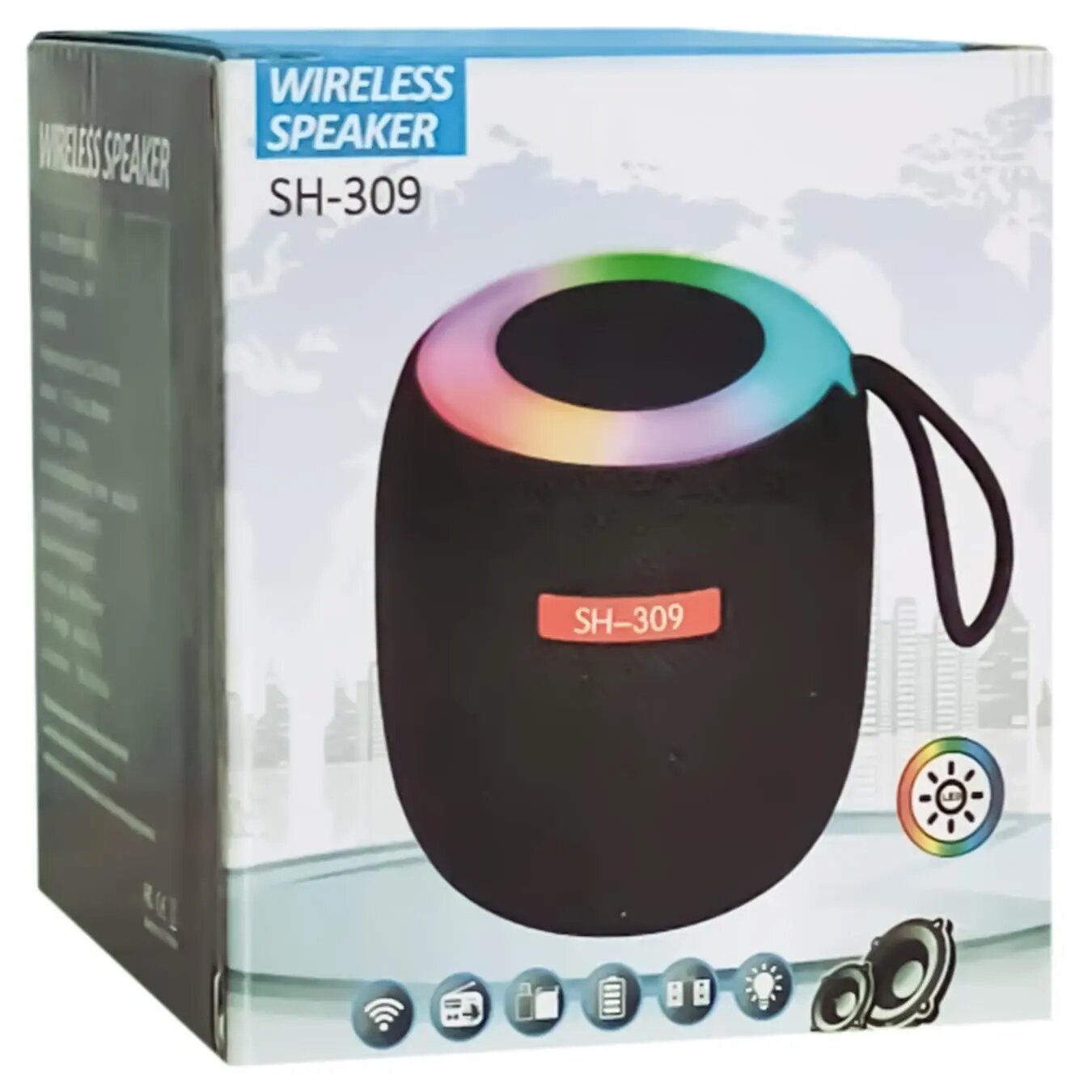Портативная колонка Odishion LN-309, Bluetooth 5.0, 1 полоса AC, пластик, серий