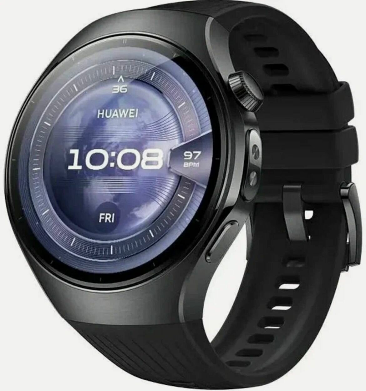 Смарт-часы Huawei Watch 5 46 мм, Стальной корпус с черным ремешком