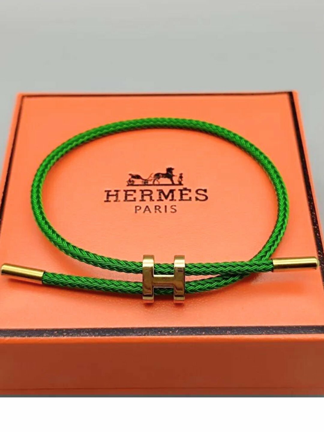 Браслет Hermes, 1 шт., размер 19 см, размер one size, диаметр 19 см, зелeный