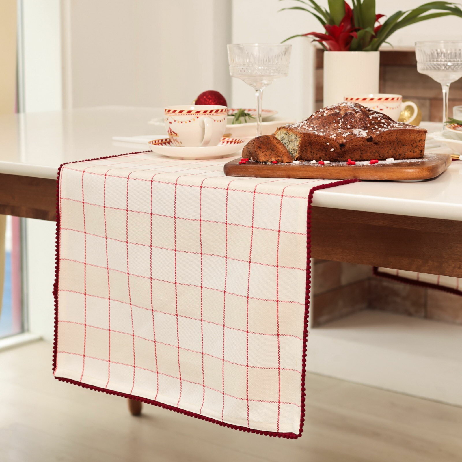 Дорожка на стол Bright cage 40x149 см 100% хлопок рогожка 186 г/?2 бежевая