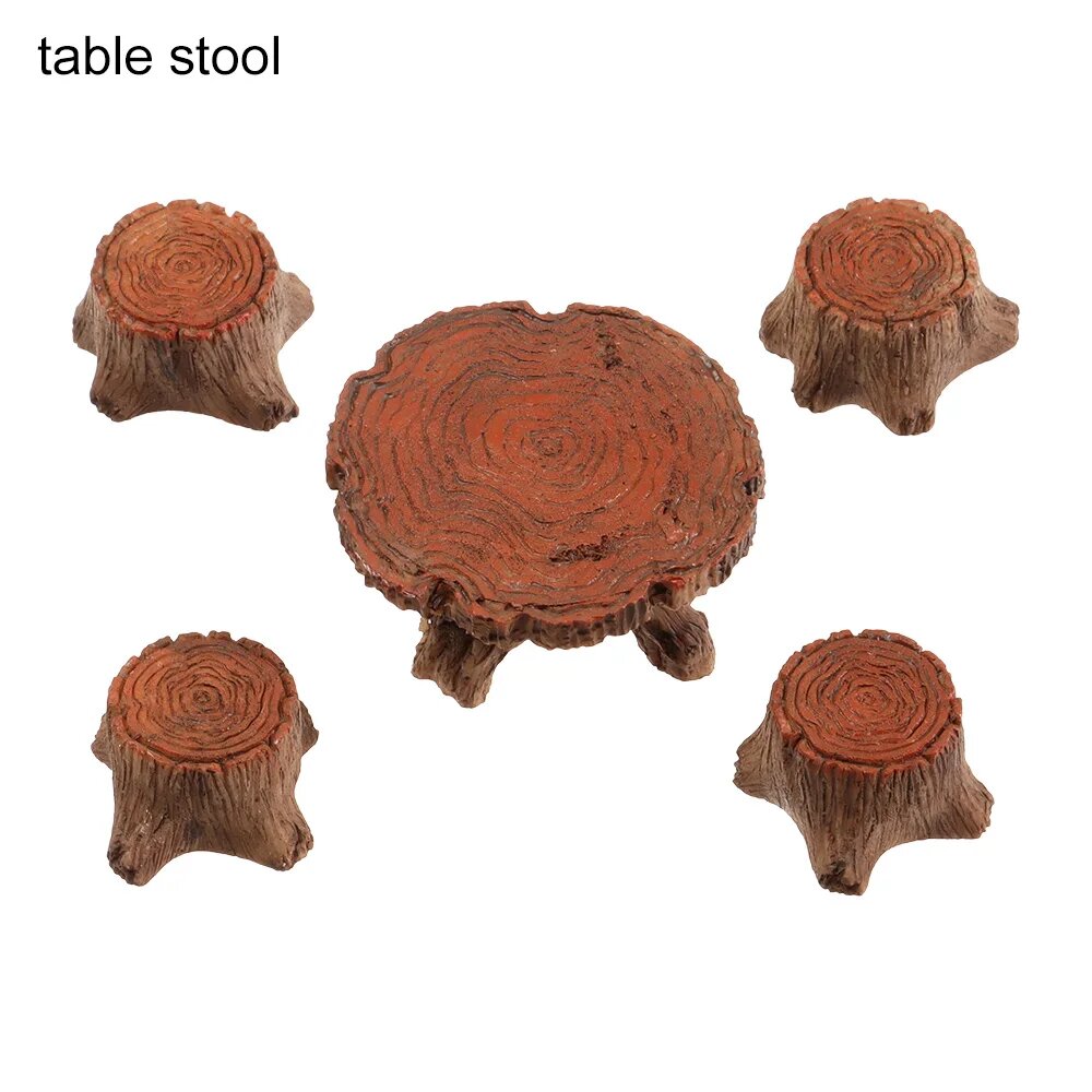 Миниатюрная скамейка из смолы для сада Коричневый C4