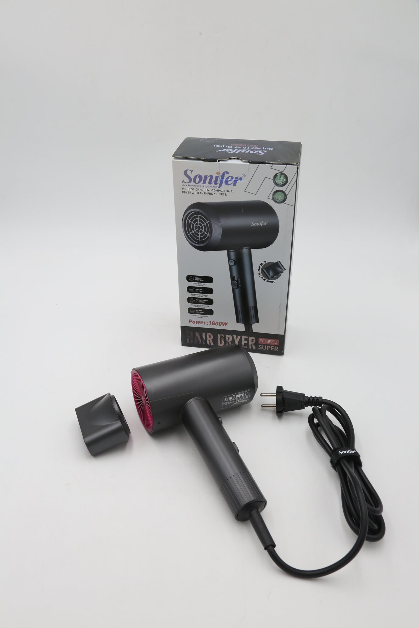 Фен для волос SONIFER SF-9580 1800W 1шт 1х36
