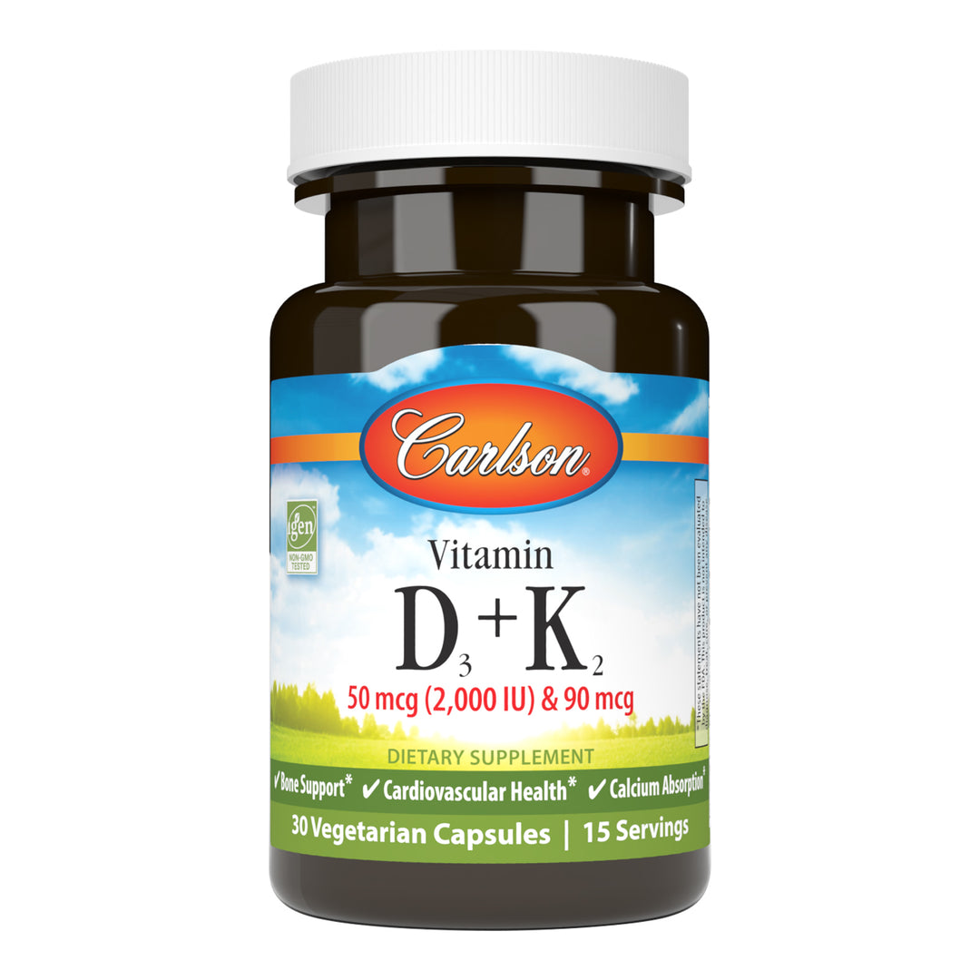 Carlson labs Vitamin D3 + K2 30 капс. витамины Д3 и К2 для мозга