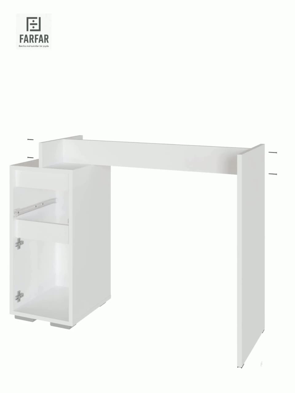 Письменный и компьютерный стол удобный, с ящиком и шкафчиком — фото 1