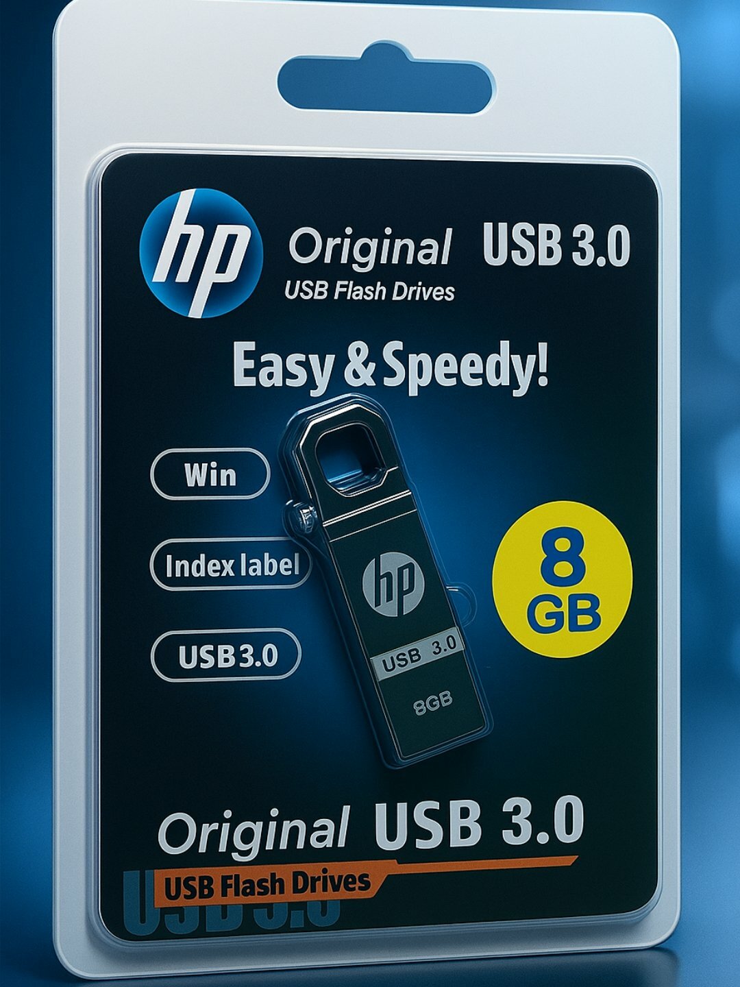 Флешка HP USB 3.0 – 1GB, металлический корпус, высокая скорость передачи данных