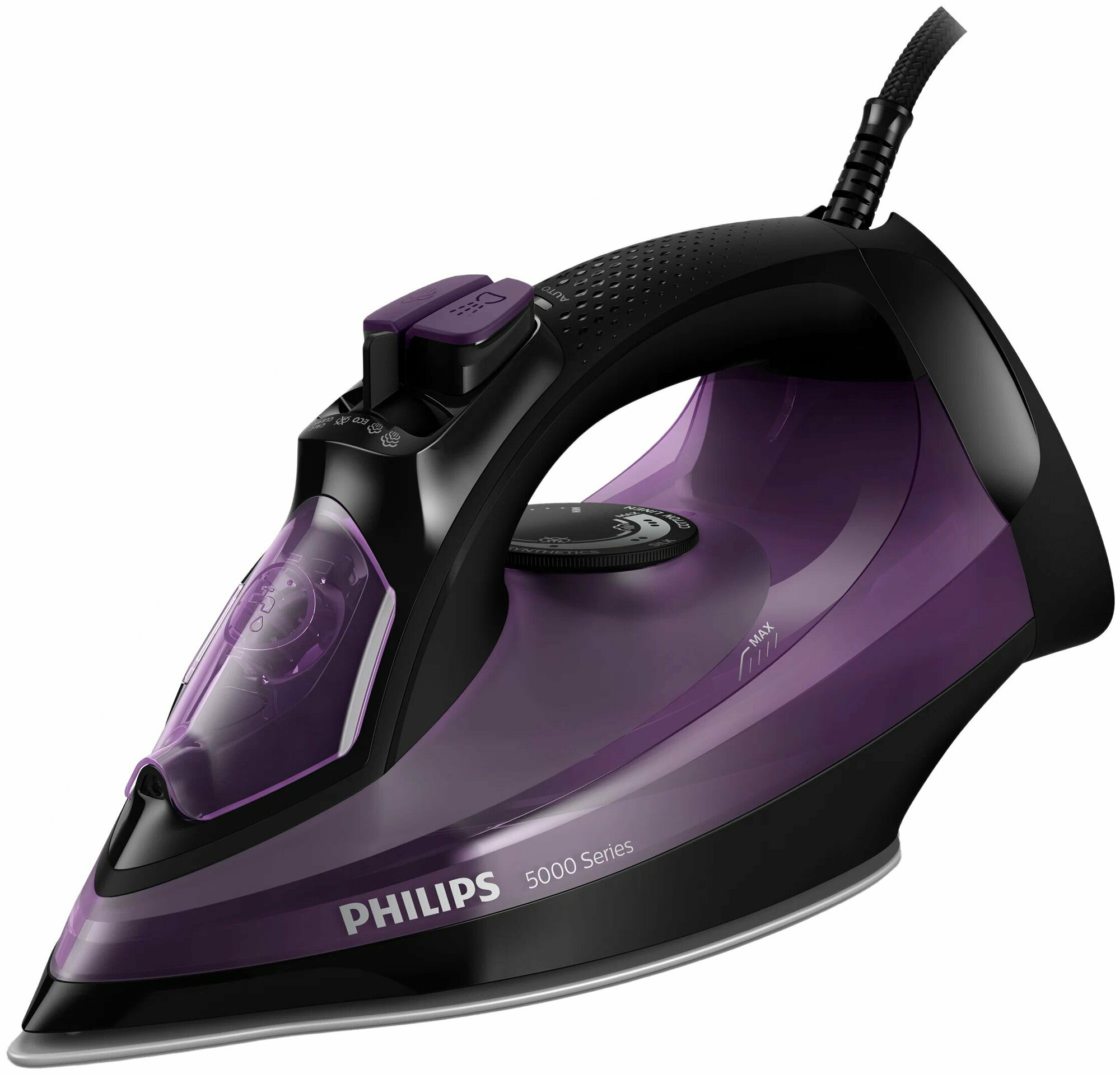 Утюг Philips DST5030/80, мощность 2400 Вт, подача пара до 45 г/мин, паровой удар до 180 г, пурпурный